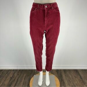 BDG Urban Outfitters Woman's High Rise Mom Red Wine Corduroy Pants Size 27